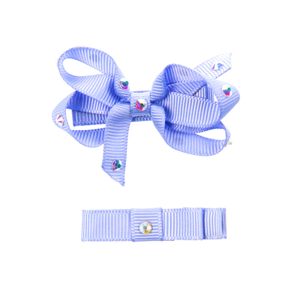 GROSGRAIN SMALL BOW SET WITH SWAROVSKI CRYSTALS