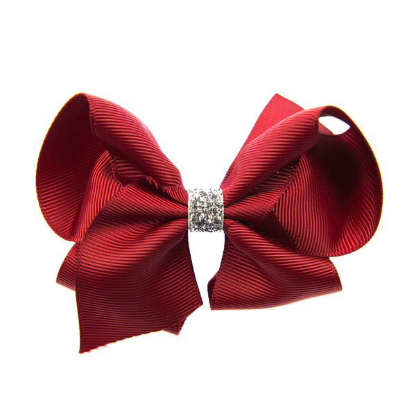 CLASSIC GROSGRAIN BOW WITH GLITTER CENTER